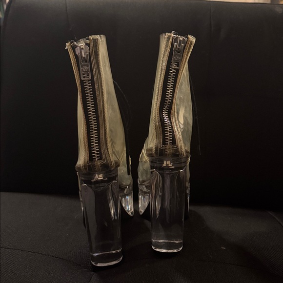 Discontinued Current Mood Transparent Platform Ankle Boots - Picture 4 of 10